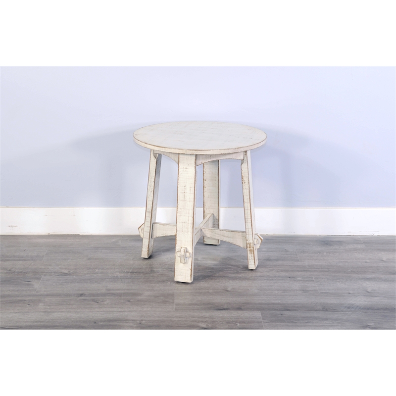 Pemberly Row Modern / Contemporary White Finish Sand End Table