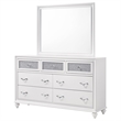 Pemberly Row Modern 7-drawer Wood Dresser with Mirror White Finish