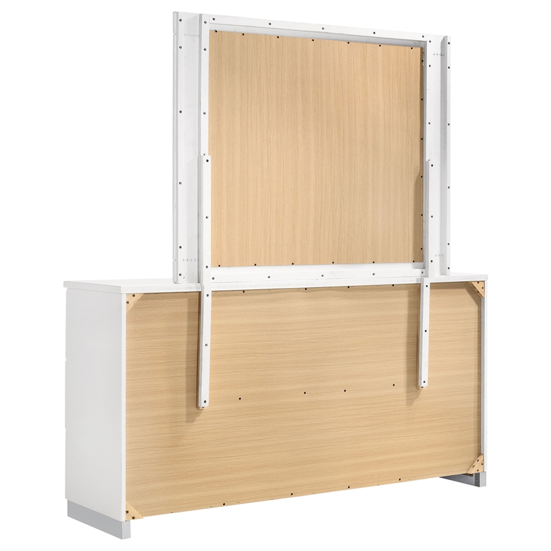 Pemberley Row MDF Glossy White Dresser Rectangular Felt-Lined 71.5