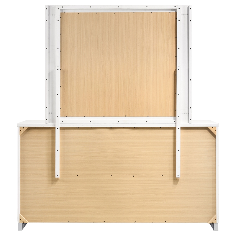 Pemberley Row MDF Glossy White Dresser Rectangular Felt-Lined 71.5