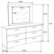 Pemberley Row MDF Glossy White Dresser Rectangular Felt-Lined 71.5