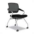 Pemberly Row Modern Mid-Back Guest Chair in Black (Set of 2)