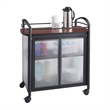 Pemberly Row Contemporary Refreshment Cart in Cherry & Black