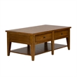 Pemberly Row Modern / Contemporary Cocktail Table with Veneered Shelves