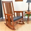 Pemberly Row Modern / Contemporary Mission Rocker in Chestnut