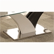 Pemberly Row Contemporary Glass Top Coffee Table in White and Gray