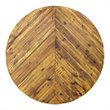 Pemberly Row Round Wood Dining Table with Metal Legs in Brown