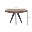 Pemberly Row Round Wood Dining Table with Metal Legs in Brown