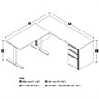 Pemberly Row 3 Piece Standing Desk Set in Bark Gray and Slate