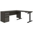 Pemberly Row 3 Piece Standing Desk Set in Bark Gray and Slate