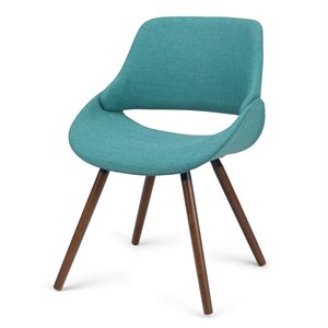pemberly row modern solid wood dining chair in turquoise blue