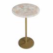 Pemberly Row Round Agate Top and Brass Metal Base Chairside Table