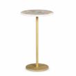 Pemberly Row Round Agate Top and Brass Metal Base Chairside Table