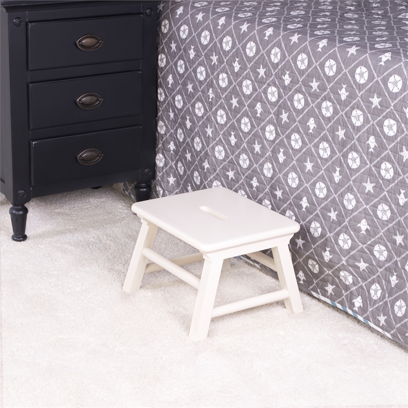 Pemberly Row Modern / Contemporary White Finish Wood Step Stool