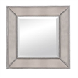 Pemberly Row Contemporary Beaded Wood Wall Mirror in Silver Leaf