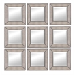 Pemberly Row Contemporary Beaded Wood Wall Mirror in Silver Leaf