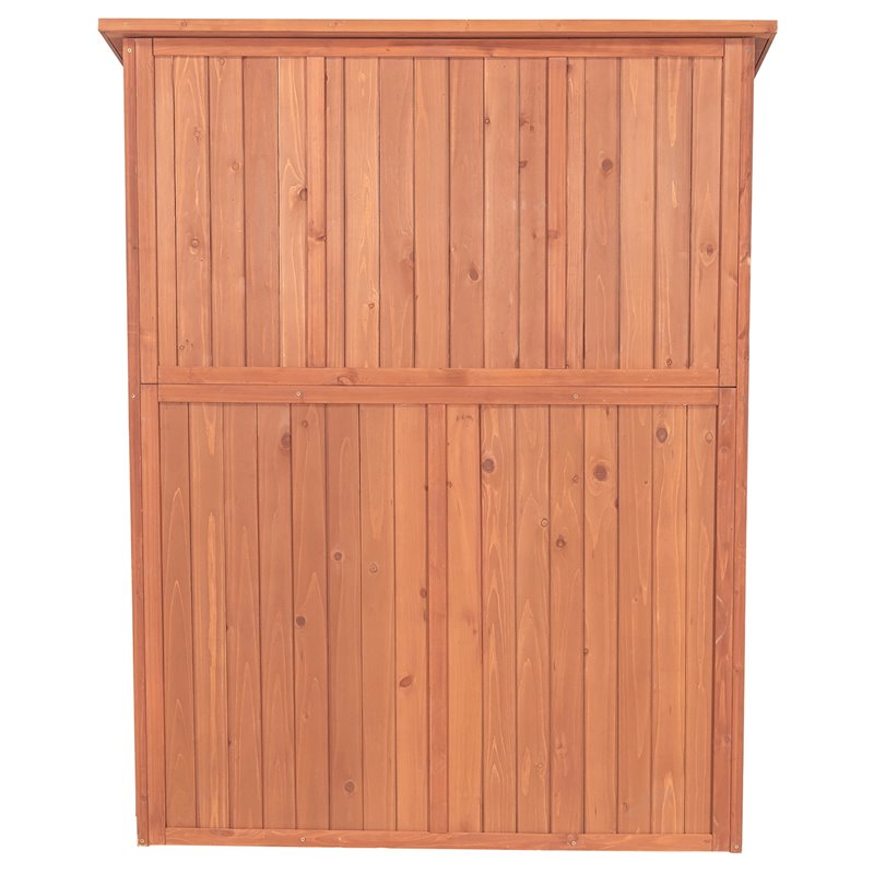 Pemberly Row Wood Storage Cabinet with Drop Table in Medium Brown