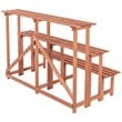 Pemberly Row Large 3-Tier Wood Step Plant Stand in Medium Brown