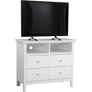 Pemberly Row Modern / Contemporary 4 Drawer TV Stand in White