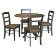 Pemberly Row Dining Table w/ 4 Madrid Ladderback Chairs - Hickory/Washed Coal