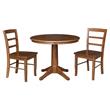 Pemberly Row 36 in. Wood Dining Table w/ 2 Madrid Ladderback Chairs - Oak