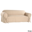 Pemberly Row Cotton Duck One Piece Loveseat Slipcover in Hunter Green