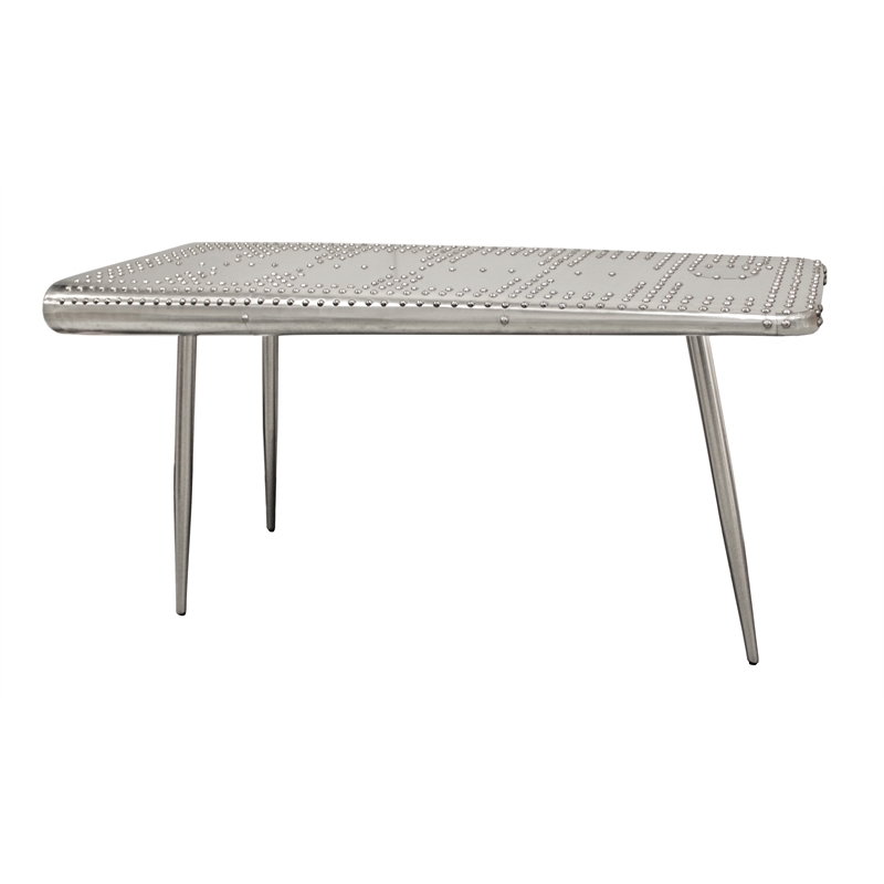 Pemberley Row Aluminum Silver Console Table Rectangular 56