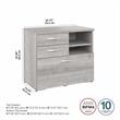 Pemberly Row Engineered Wood Office Storage Cabinet with Drawers - Platinum Gray