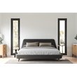 Pemberley Row Fabric and Wood Dark Gray Platform Bed Rectangular Mid-Century 84.65