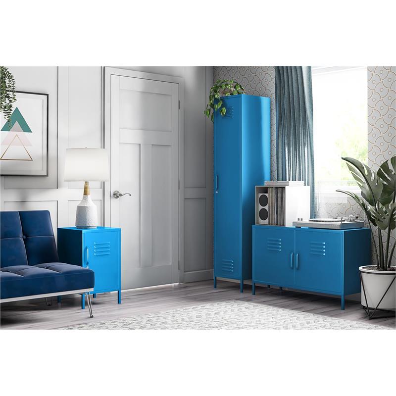 Pemberley Row Powder-Coated Metal Blue Accent Cabinet Rectangular 25.2