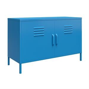 Pemberley Row Powder-Coated Metal Blue Accent Cabinet Rectangular 25.2&quotH x 39.37&quotW x 15.75&quotD Unassembled