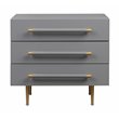 Pemberly Row Modern / Contemporary Gray Acacia Wood Nightstand