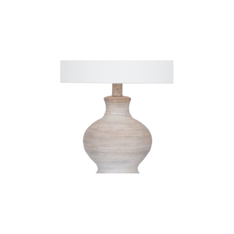 Pemberly Row Modern / Contemporary Sandy Table Lamp in White Ceramic
