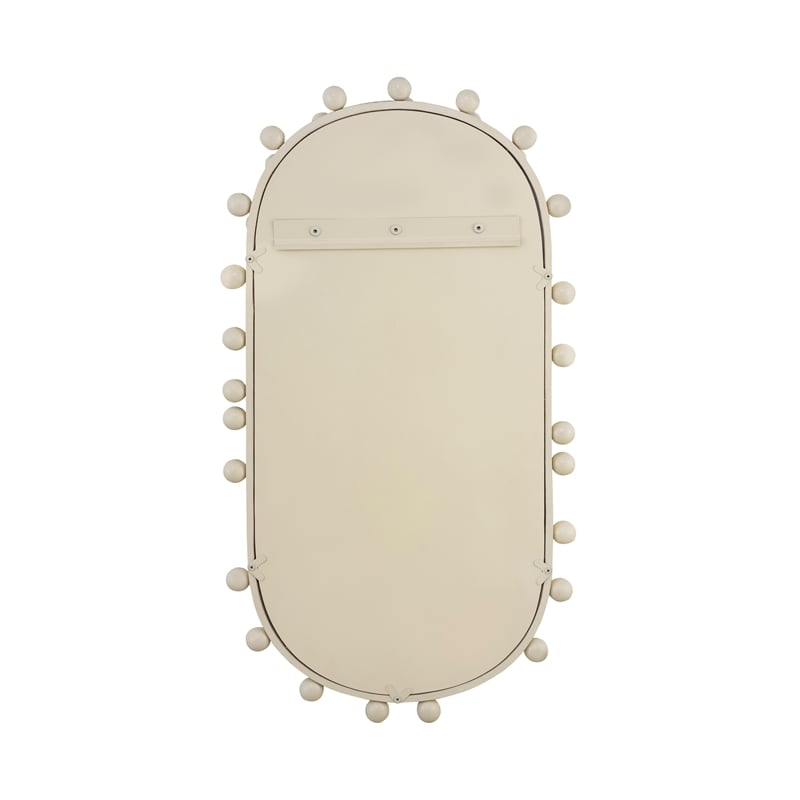 Pemberly Row Contemporary Bubbles Ivory Oval Metal Wall Mirror