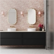 Pemberly Row Contemporary Bubbles Ivory Oval Metal Wall Mirror