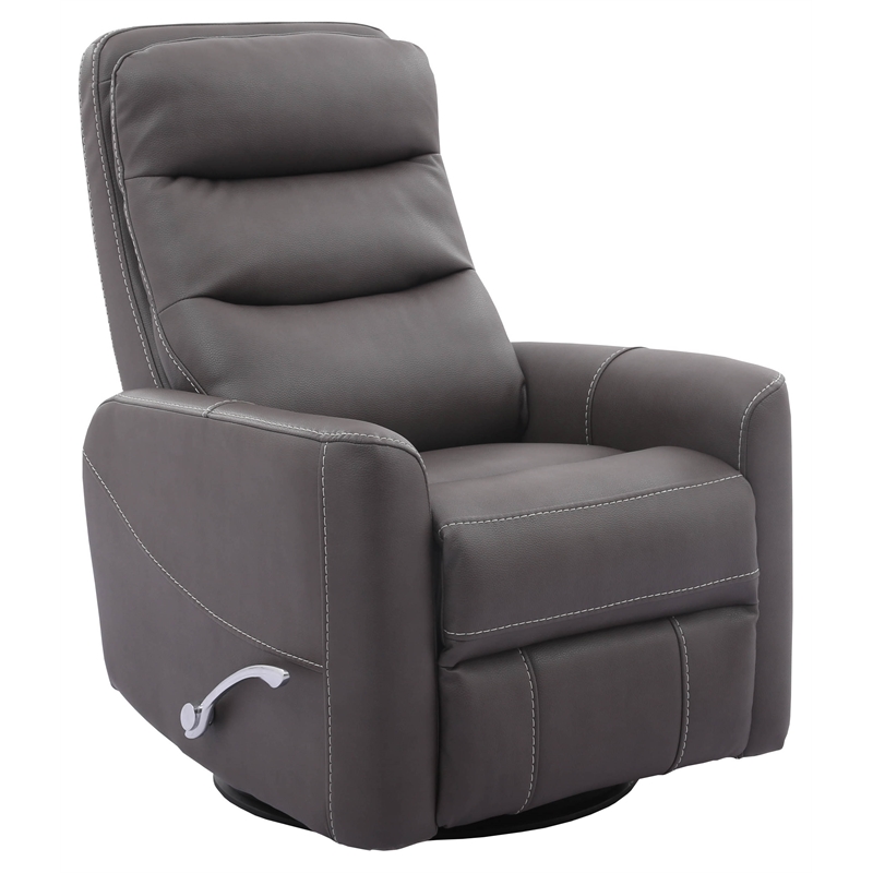 Pemberly Row Polyester/PU Manual Swivel Glider Recliner in Haze Brown