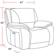 Pemberly Row Transitional Leather Power Recliner in Burnt Sienna