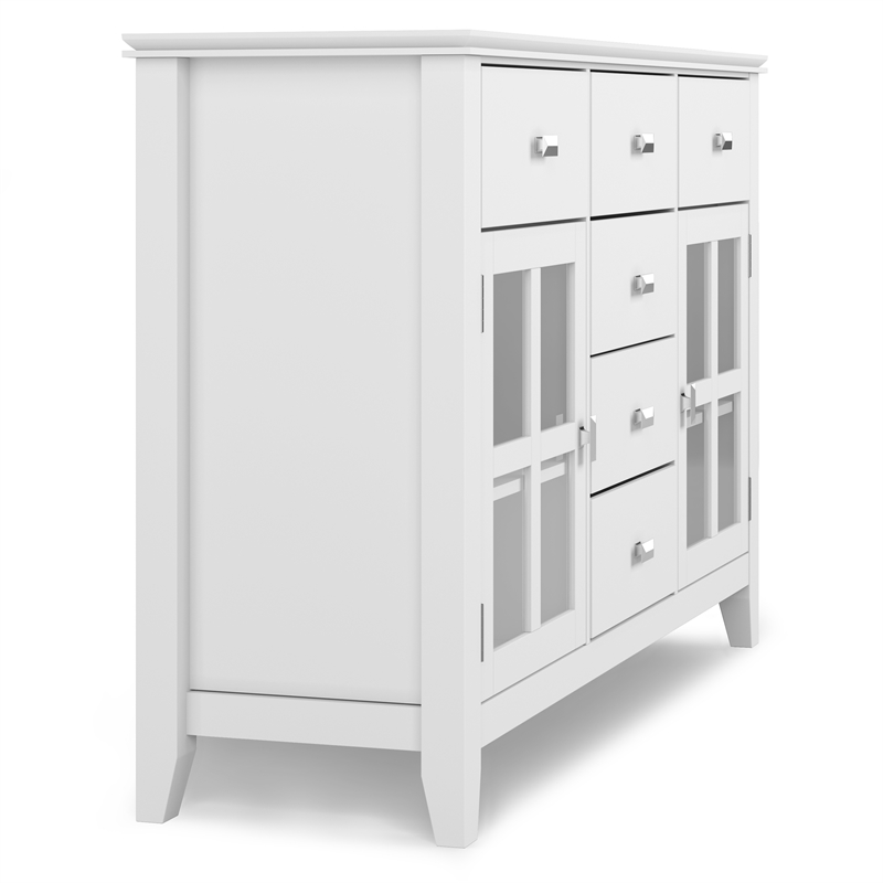 Pemberly Row SOLID WOOD 54 inch Wide Sideboard Buffet Credenza - White