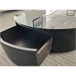 Pemberly Row Modern Faux Marble & Wood Coffee Table in Black/White