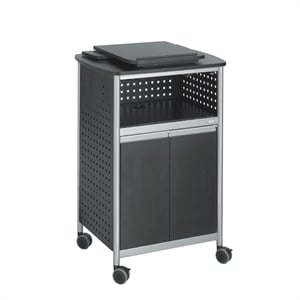 Pemberley Row Stainless Steel Black Lectern Rectangular Mobile