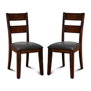 Pemberly Row Modern Wood Dining Chair in Dark Cherry (Set of 2)