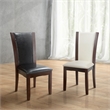 Pemberly Row Faux Leather Side Chair in Brown Cherry (Set of 2)
