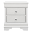 Pemberly Row Contemporary Solid Wood White 2-Drawer Nightstand