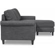 Pemberley Row Fabric Dark Gray Sectional Sofa Rectangular Reversible Unassembled