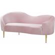 Pemberly Row Modern / Contemporary Velvet Loveseat in Pink Finish