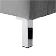 Pemberly Row Modern Velvet Upholstered Platform Queen Bed in Gray
