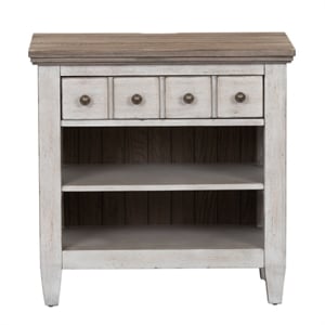 Pemberly Row Modern 1 Drawer Night Stand w/ Charging Station