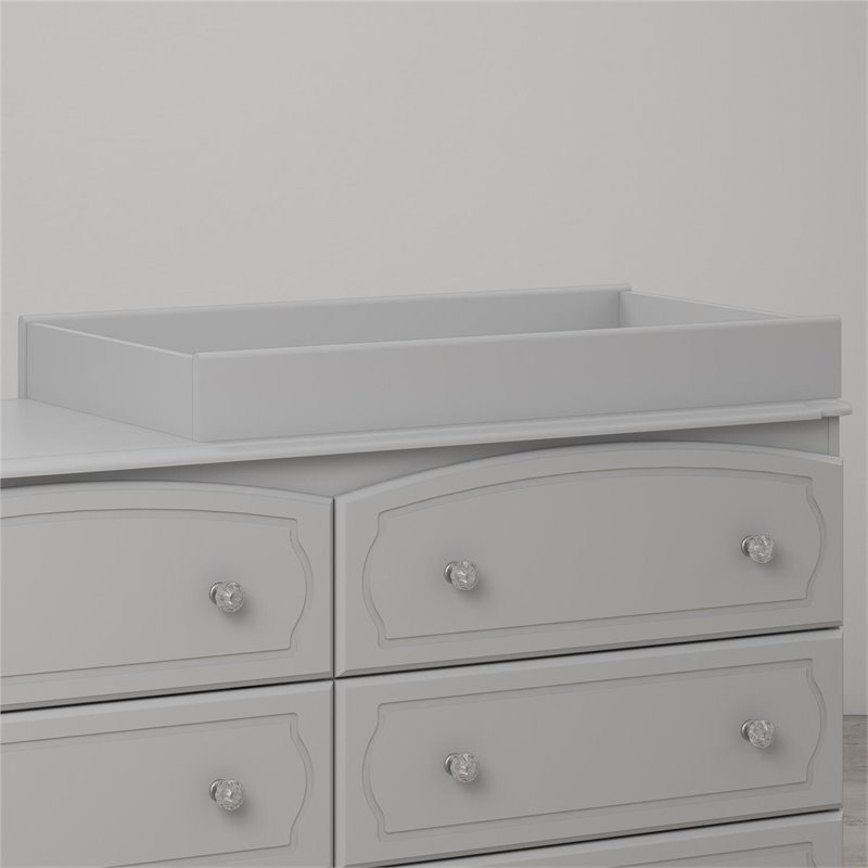 Pemberly Row Modern Transitional Changing Table Topper in Gray