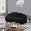 Pemberly Row Modern / Contemporary Black Finish Velvet Chaise