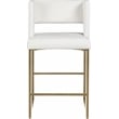 Pemberly Row Modern White Vegan Leather Counter Stool (Set of 2)